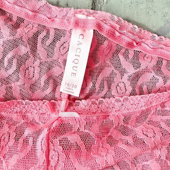 Cacique 18/20 Pink Lace Boyshort Panty | Pink Panties | Floral Lace Panties NWOT - Picture 8 of 8